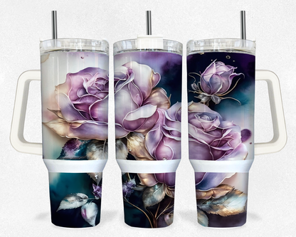 40oz Roses splatter abstract