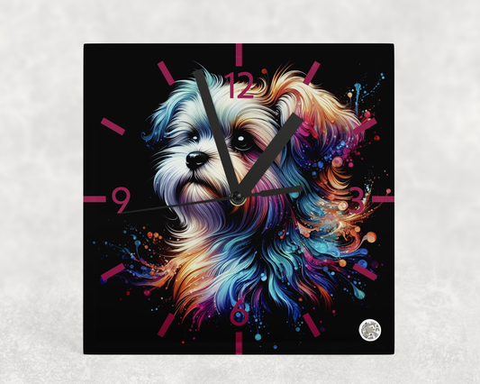 Clock Maltese Alcohol Ink Designs