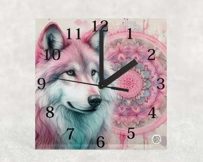 Glass Clocks with stand 20cm x 20cm. Collection 1