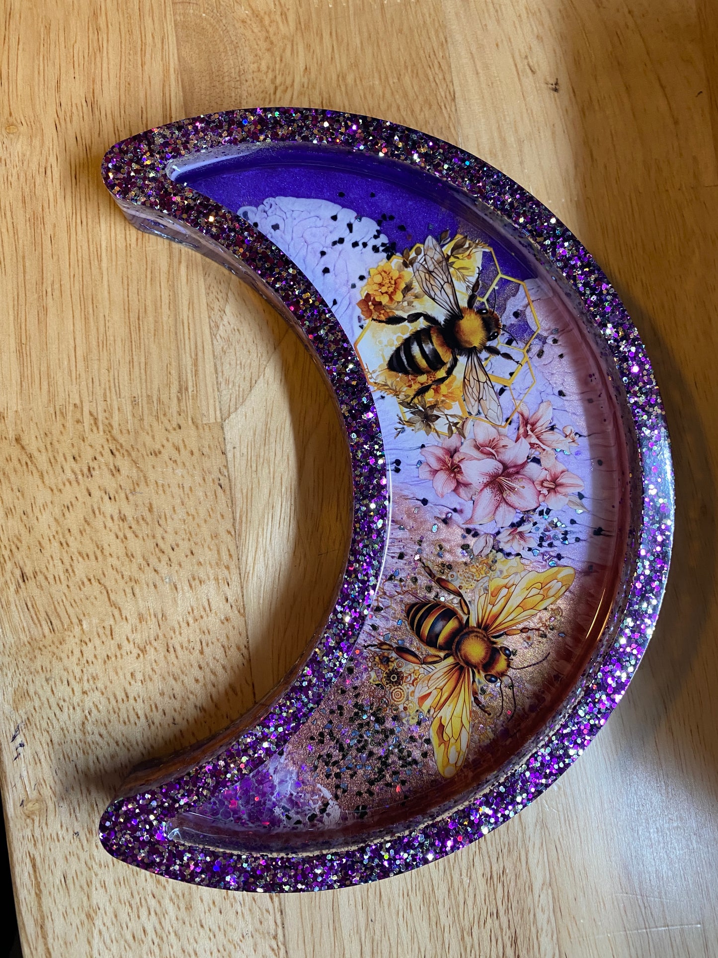 Resin Moon Trinket Trays (example pics only)made to order