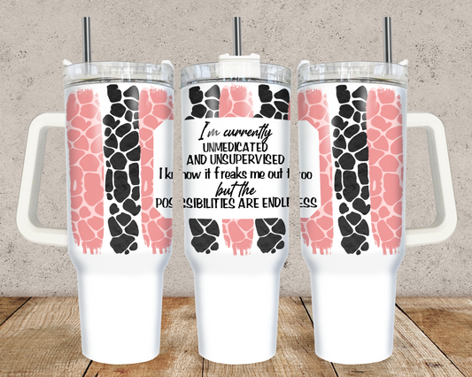 40oz Unmedicated Giraffe Design