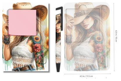 Sticky Note Holders with matching pen. Collection 1. Ready made.