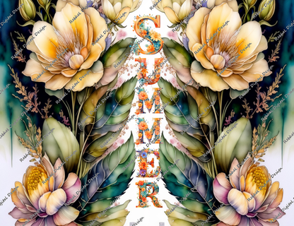 Beautiful Watercolour floral Summer Design