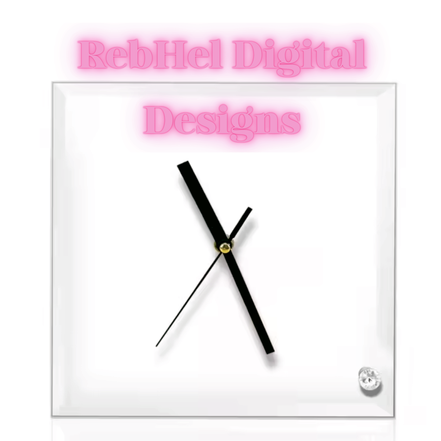 Glass Clocks with stand 20cm x 20cm. Collection 1
