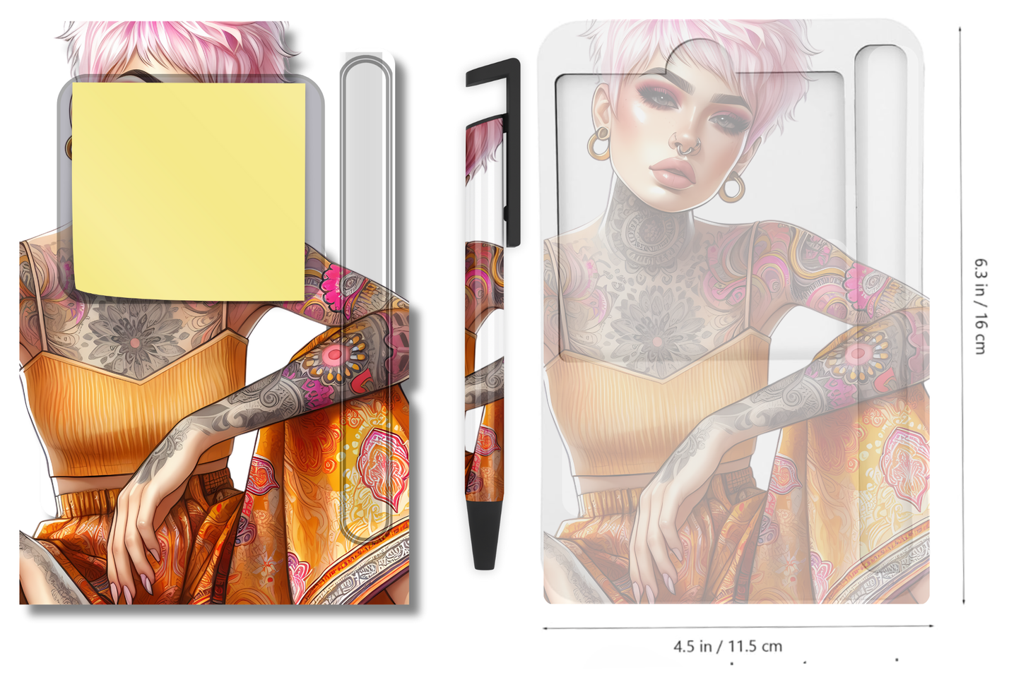 Sticky Note Holders with matching pen. Collection 1. Ready made.