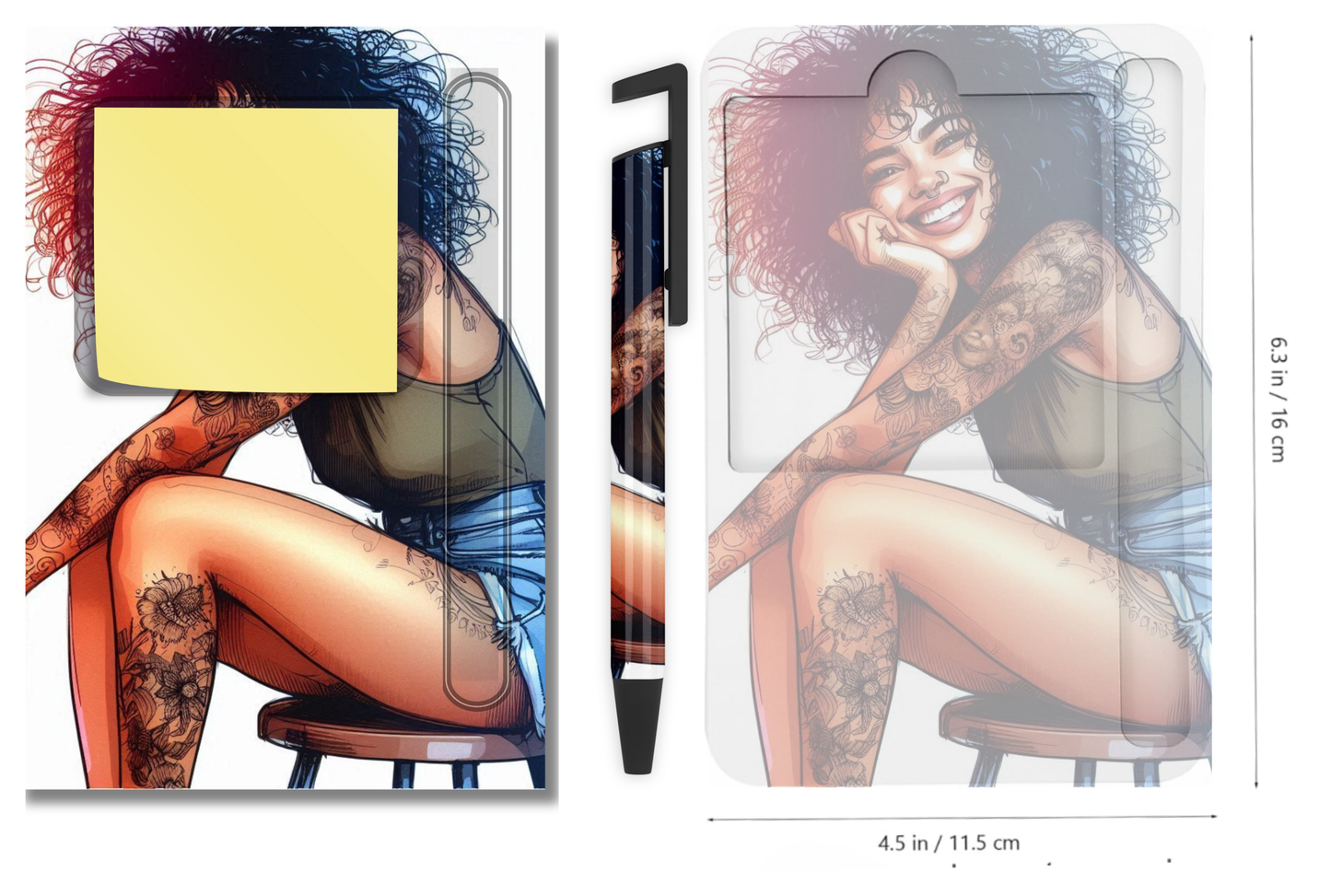 Sticky Note Holders with matching pen. Collection 1. Ready made.