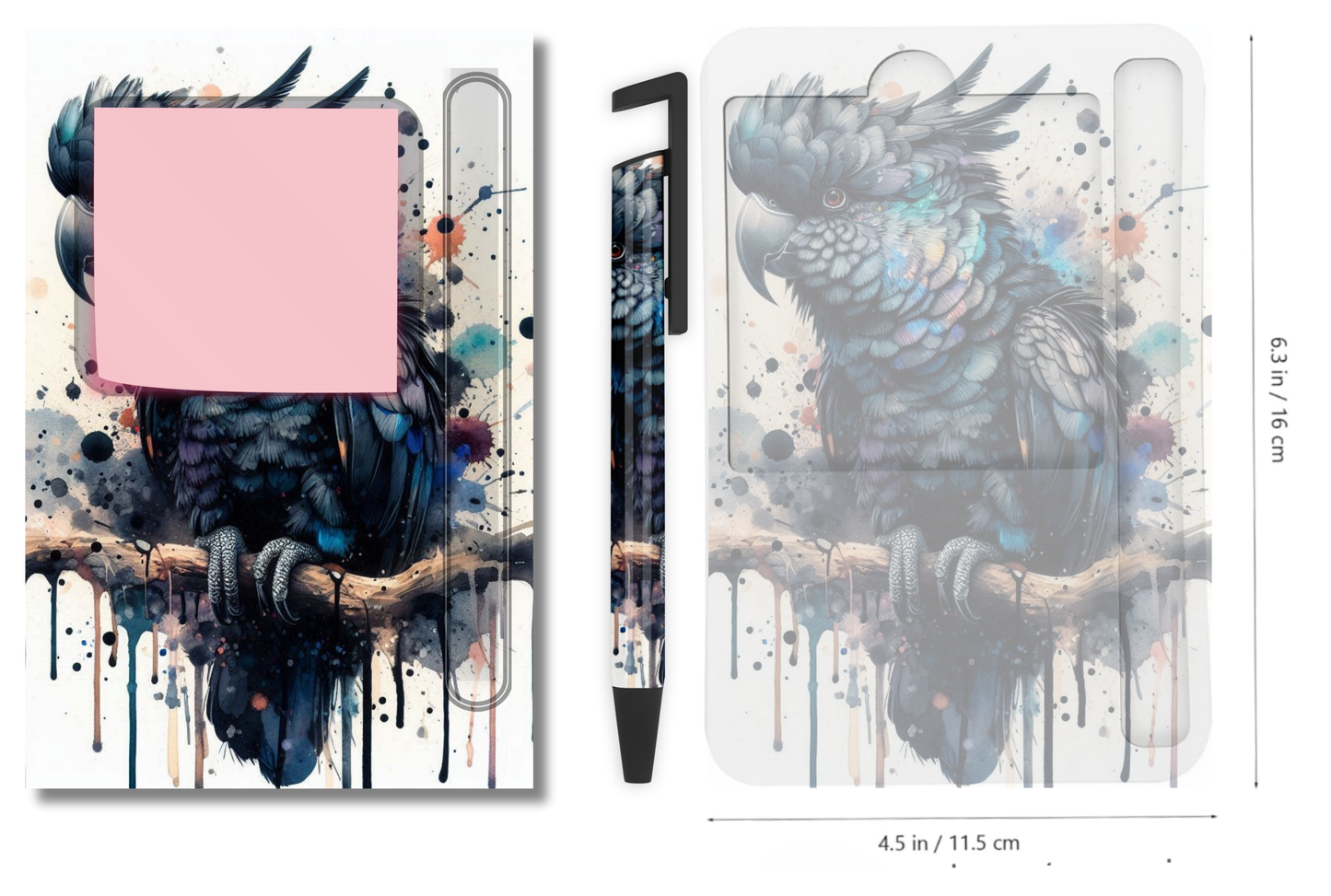 Sticky Note Holders with matching pen. Collection 1. Ready made.