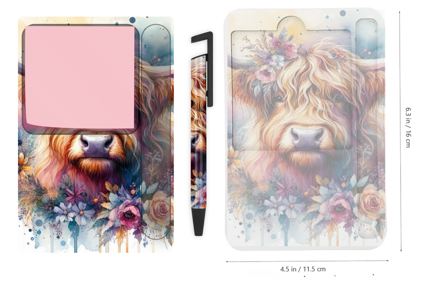 Sticky Note Holders with matching pen. Collection 1. Ready made.