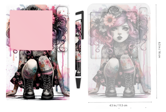 Sticky Note Holders with matching pen. Collection 1. Ready made.